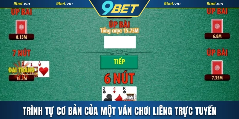 Trình tự cơ bản của một ván chơi Liêng trực tuyến